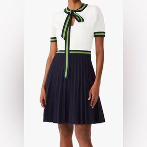 Kate Spade White and Navy Dress with Green Accents. Worn once!